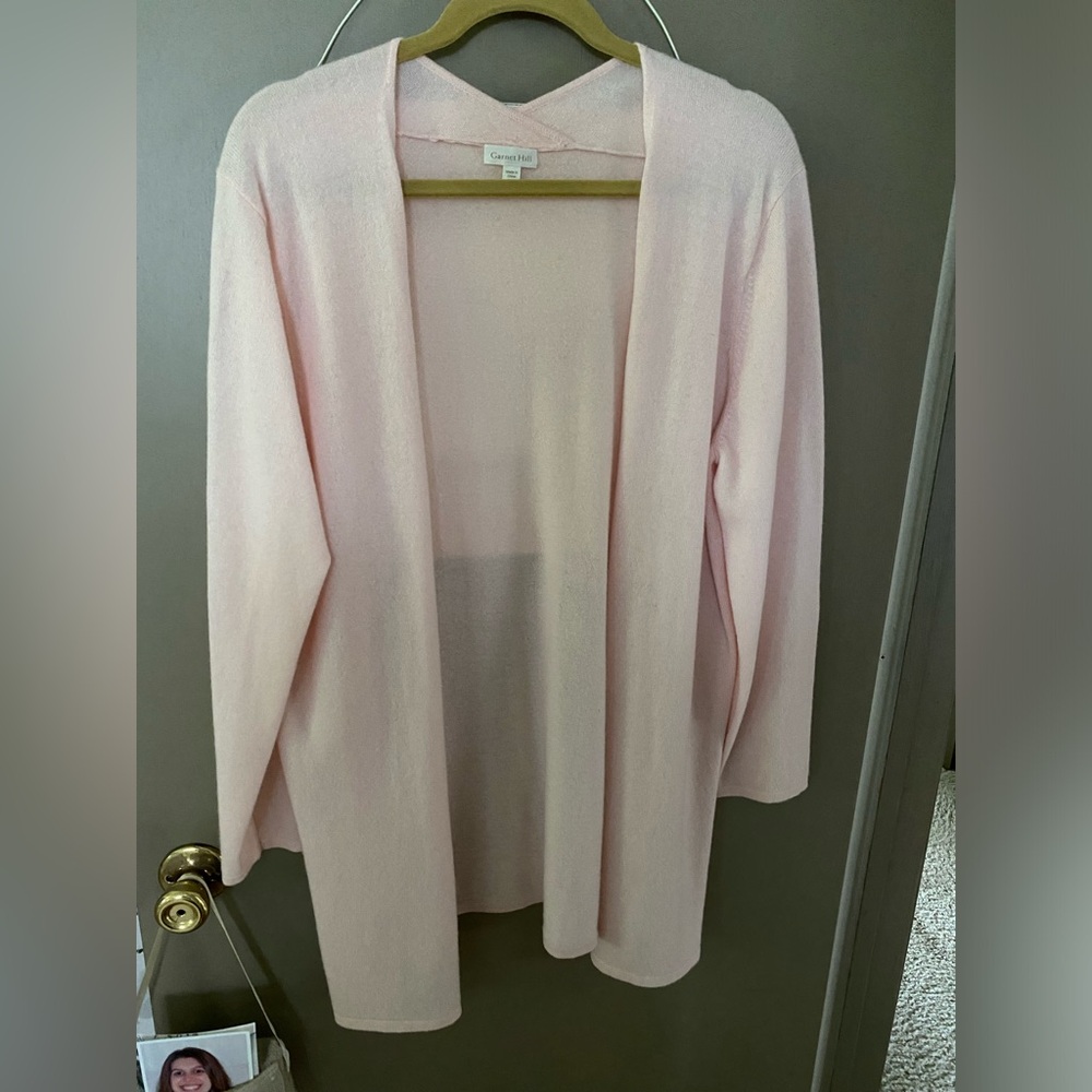 Cashmere long cardigan pale pink
